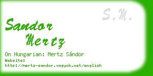 sandor mertz business card